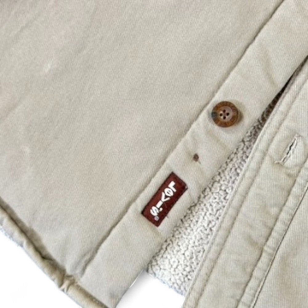 Levis Sherpa Lined Canvas Chore Coat Khaki Grunge Button Shacket Mens XL Utility - Picture 3 of 11